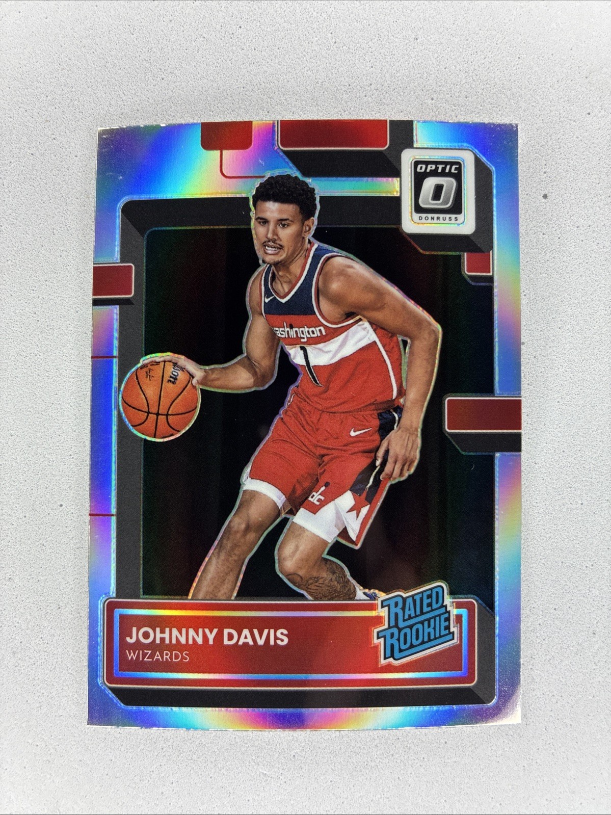 2022-23 Panini Donruss Optic Johnny Davis Rated Rookie Holo Prizm #206 (RC)