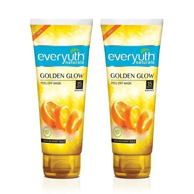 Everyuth Golden Glow Peel Off Mask 100g x2 | 24K Gold Face Brightening Pack