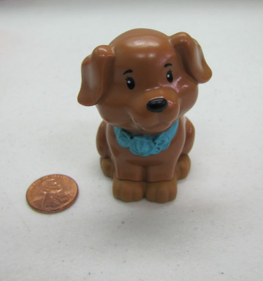 New Fisher Price Little People BROWN PUPPY DOG PET HOUSE w/ Flower Lei Barbie