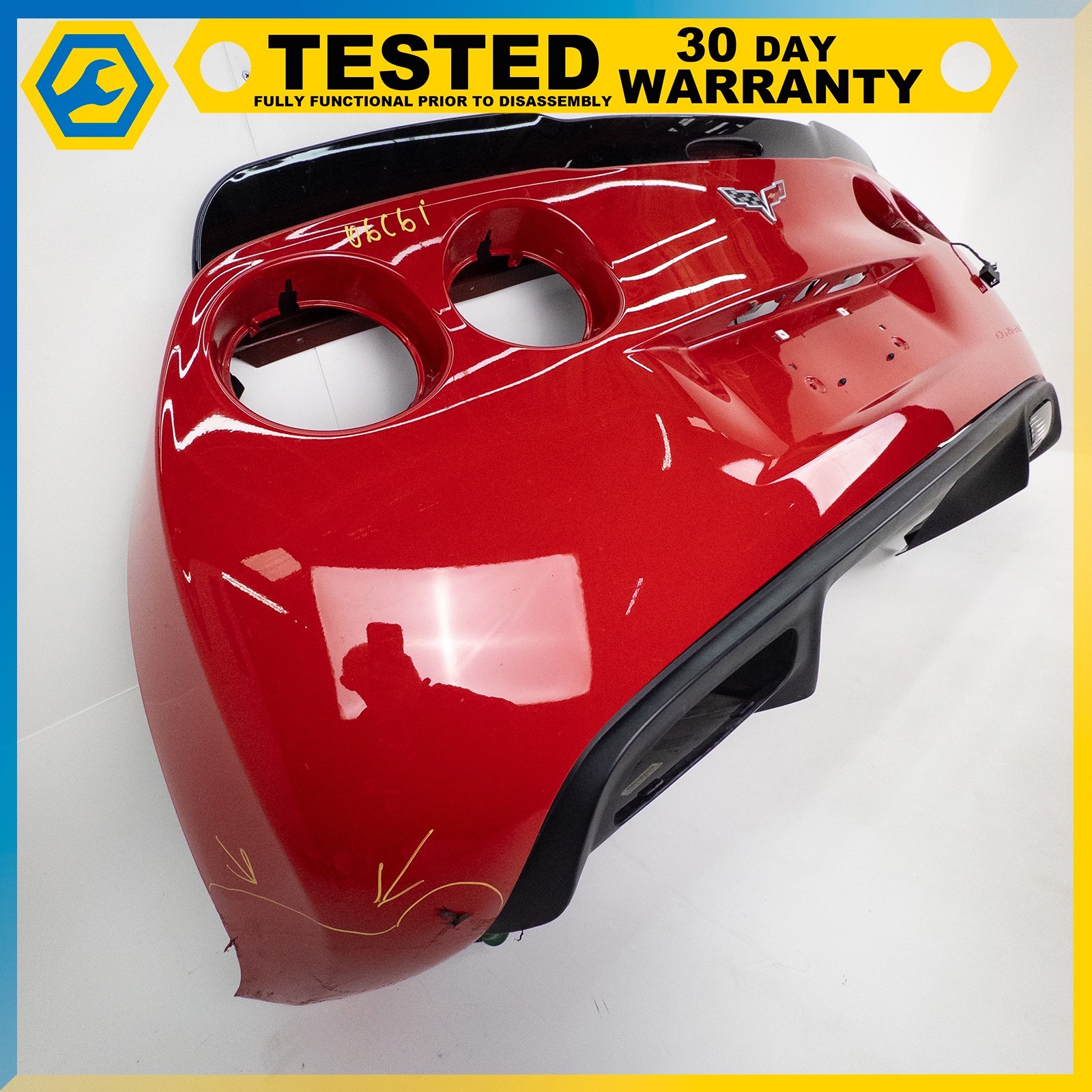 05-13 CHEVROLET CORVETTE C6 REAR BUMPER COVER BACK UP LAMP RED OEM