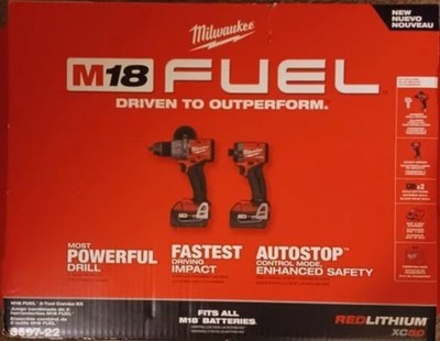Milwaukee M18 Hammer Drill & Impact Driver FUEL 18V 2-Tool Combo Kit 3697-22 NEW