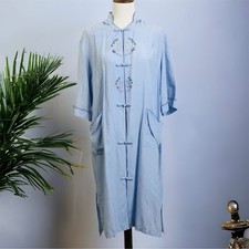 Vintage Mandarin Fashions Kimono Robe Womens Medium Asian Embroidered  Read