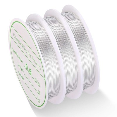 3 Pack Jewelry Wire - 22 Gauge Tarnish Resistant Copper Beading Wire for Jewe...