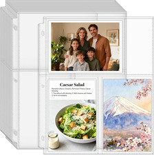 50 Pack 4 x 6 Clear Photo Sleeves for 3 Ring Binder Double Sided 2-Pocket She