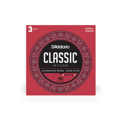 D'ADDARIO EJ27N-3D Student Nylon Classical Guitar Strings, Normal Tension, 3 Set