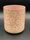 "Bonjour Mon Amour" Opal House stoneware mug Pink w/ pale yellow Daisies 16 oz  — photo 3