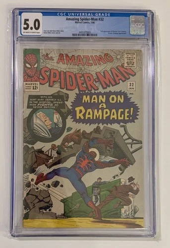 January 1966 Marvel Comics Amazing Spider-Man #32 2nd Curt Connors CGC 5.0