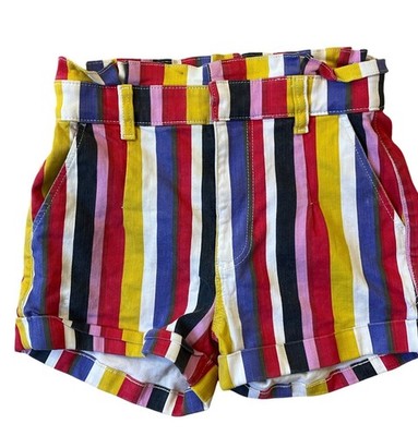 Express Striped Tulip Moms Shorts Womens 4 Striped Retro Festival Preppy Grunge