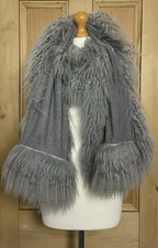 JANE & TASH Bespoke Mongolian fur wool flannel wrap around luxury scarf - O/S
