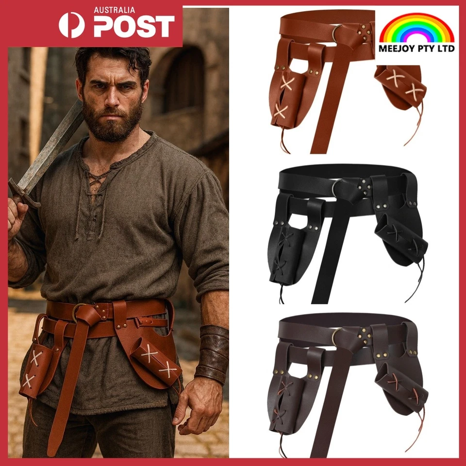 HANDMADE Viking Medieval Scabbard Belt Knight Renaissance Celtic LARP Cosplay Armor
