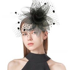 Flower Hat Mesh Vintage Retro Lace Headpiece for Bridal For Wedding Travel Wear