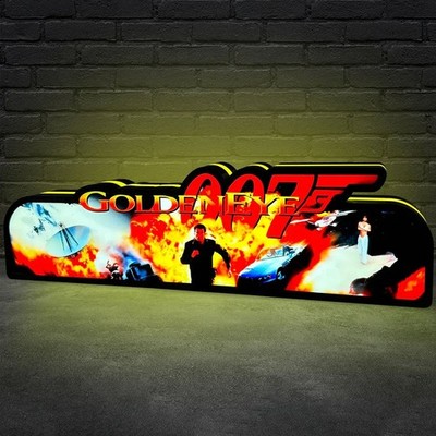 Goldeneye 007 Pinball Topper 3D Printed LED Light Box USB Pinball Arcade Decor