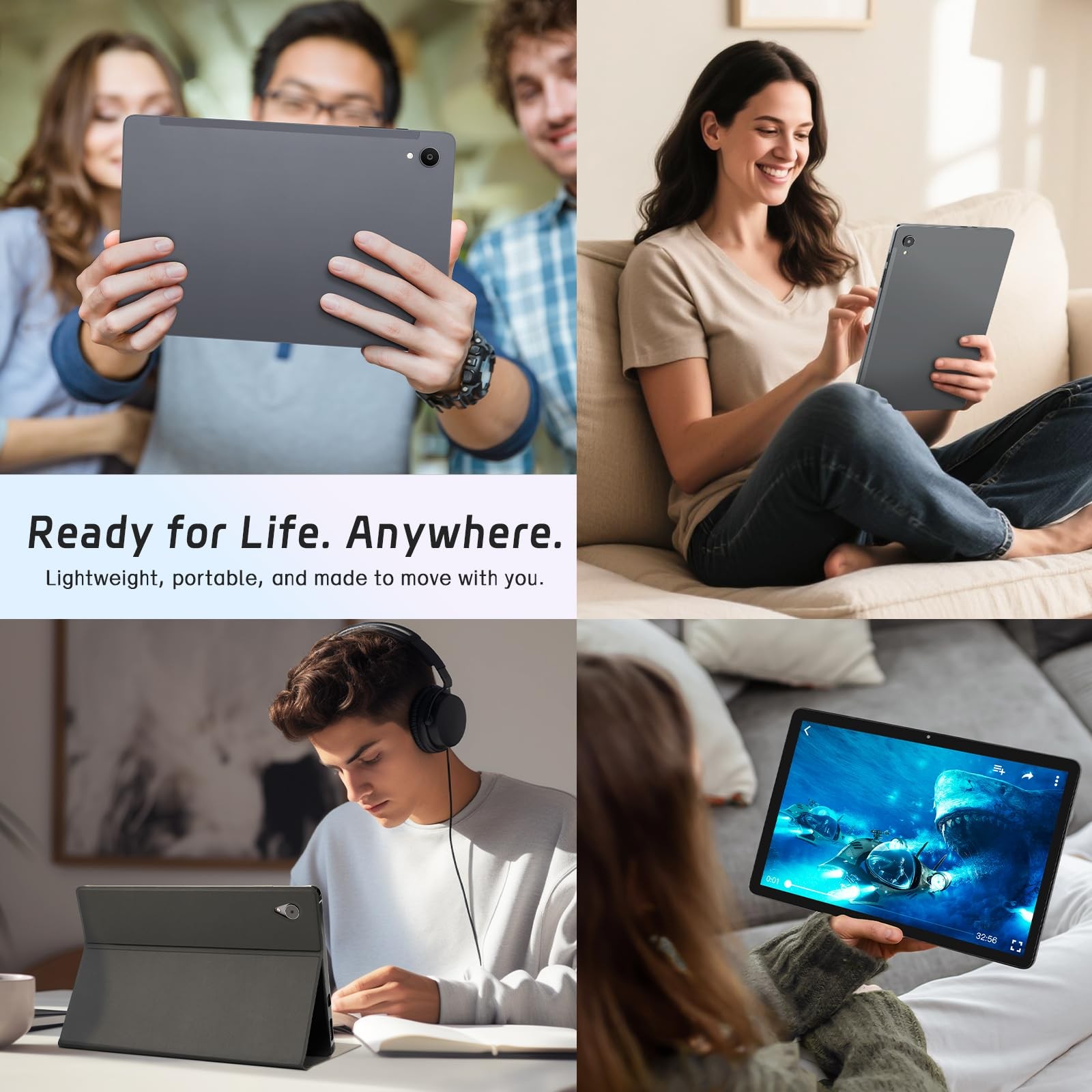 Tablet, 11 Inch Android 15 Tablet with 12GB RAM 128GB ROM, 1TB Expandable, 5M...