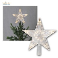 Led Baum-Spitze Eisstern, 10 Leds Warmweiß & Timer, Weihnachts-Christ-Baum Deko