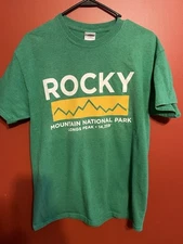 Colorado Rocky Mountain National Park Longs Peak Altitude Green Shirt Medium CO