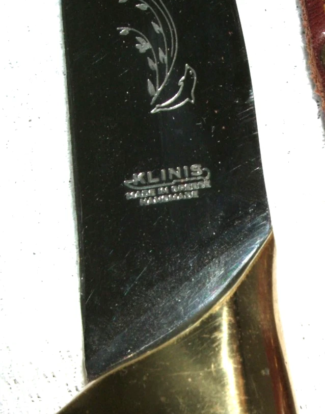 Jagdmesser mit Olivenhozgriff und Lederhülle 25 cm / Klinge 12,5 cm aus Nachlass - Bild 2 von 4