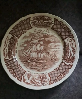 FAIR WINDS ALFRED MEAKIN 2 PLATES SHIP FRIENDSHIP SALEM Transferware NAUTICAL