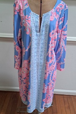 Lilly Pulitzer CHILLY LILLY NADINE DRESS Blue Peri Go with the Flow SEA XL