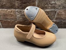 Tap Dance Shoes by revolution Girls Size 10.5 Buckle Strap Tan