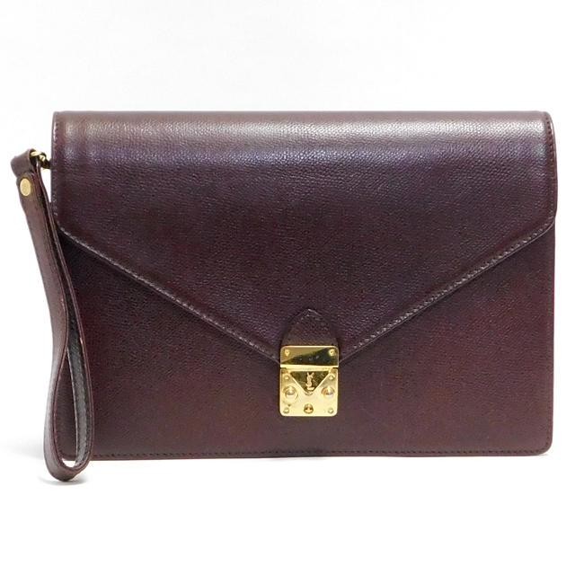 Borsa pochette Yves Saint Laurent pelle rosso marrone vintage compatibile file A4 usata