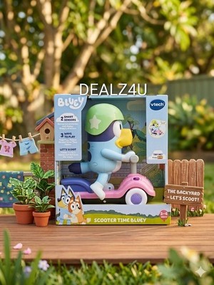 VTECH BLUEY SCOOTER TIME INTERACTIVE TOY LIGHTS SOUNDS SONGS OBSTACLE GAMES NEW