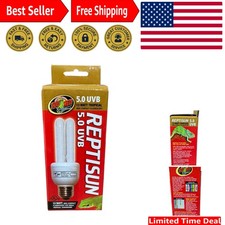 Reptisun 5.0 UVB Compact Fluorescent for Tropical Reptiles - 2 Bulbs Included