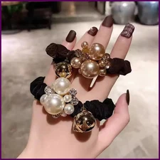 1pc temperament pearl headdress hair ring female high-end sense tie hair ball