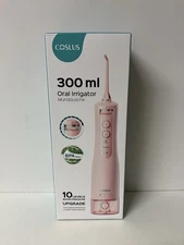 Coslus 300ml Oral Irrigator Potable Cordless Dental Flosser 10 Levels Pink