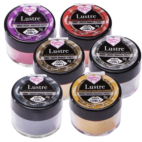 Edible Lustre Dust Rainbow Dust Metallic Range Cake Decorating Painting Dusting