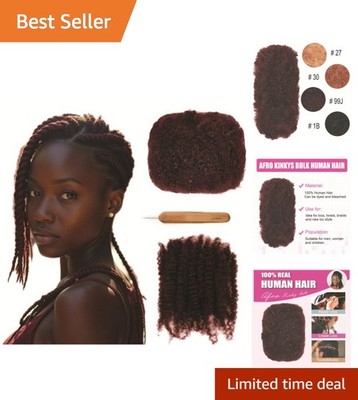 30g 100% Real Human Hair Bulk - Kinky Curly Afro Bundles for Natural Styles