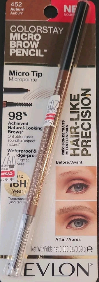 4X Revlon ColorStay Micro  Tip Eyebrow Pencil, 452 Auburn - Image 4 of 4
