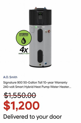 #ad 🔥 NEW – 26 SOLD A.O. Smith 900 50 Gal Hybrid Heat Pump Water Heater Delivered $1200.00