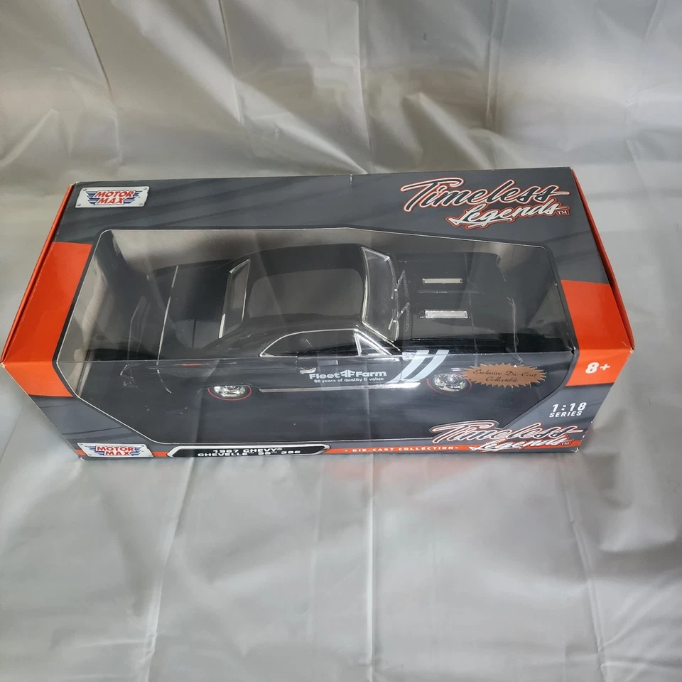 Rare MotorMax 1:18 Scale 1967 Chevy Chevelle SS 396 Black Fleet Farm 65th - Image 4 of 4