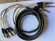 Seismic Audio - 10 ft. Send and Return Snake Cable - 4 TRS  1/4 2XLR-M X 2XLR- F