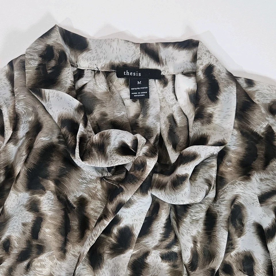 Блузка женская Thesis средний анималистический принт бант вырез коктейльное вечеринка нарядный топ - Изображение 3 из 4