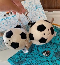 Jellycat Amuseables Sports Football Bag Charm   Cute Plush Soccer Keychain