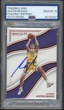 2022 Panini Immaculate #33 Austin Reaves Signed Lakers Card /49 PSA/DNA AUTO 10