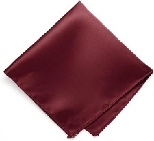 Solid Color Burgundy Pocket Squares for Men for Suits and Perfect for Wedding...