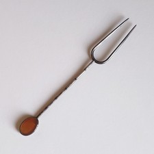 Antike asiatische chinesische Zitronengabel aus Silber