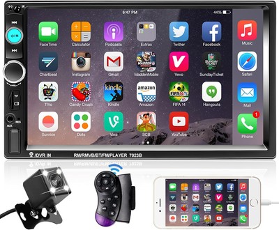 Podofo Double Din Car Stereo Radio 7 Inch Touch Screen Bluetooth Handsfree... 