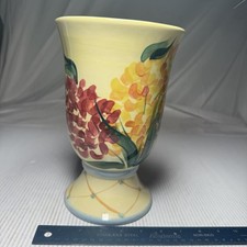 Gail Pittman Vintage Ceramic Floral Vase Signed 2002 Made In USA