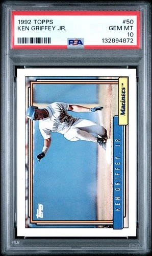 1992 Topps #50 Ken Griffey, Jr. Seattle Mariners (HOF) PSA 10 GEM MINT New Slab!