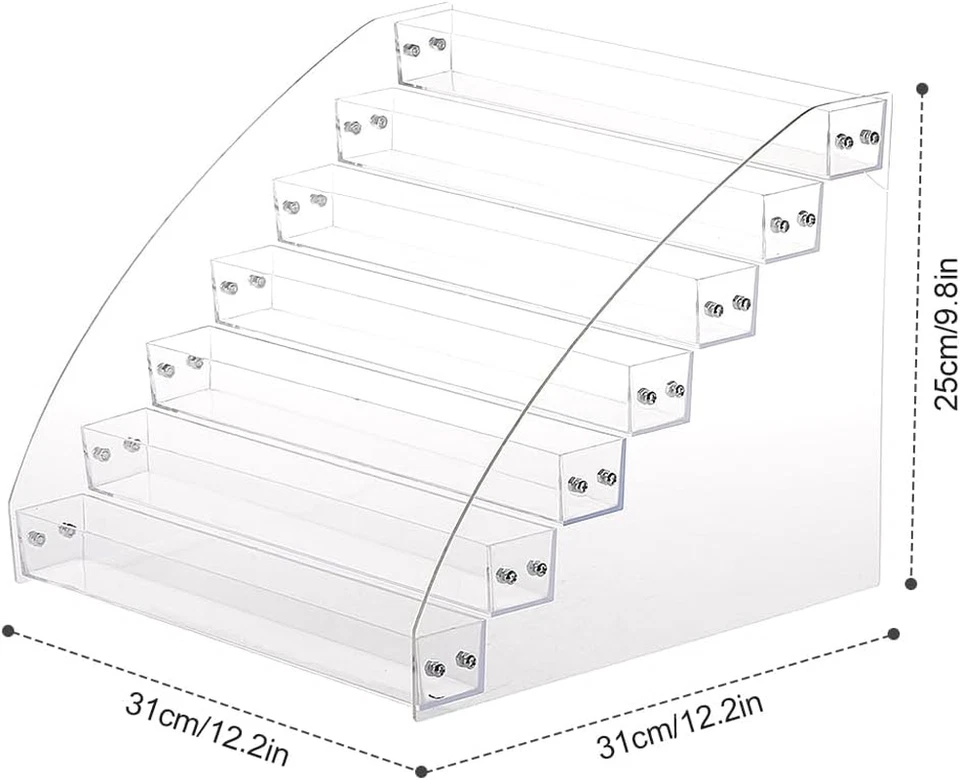Organizer per Smalto a 7 Livelli, in Acrilico, Trasparente, per Il Trucco, Organ - Immagine 3 di 4