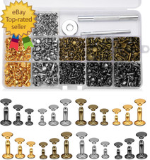 240 Set Leather Rivets 4 Colors 3 Sizes Double Cap Rivets for Leathe Leather Riv