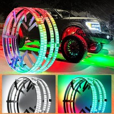 Adjustable 14-18inch 2-Rows Adjustable Wheel Ring Lights, RGBW Wheel Lights f...