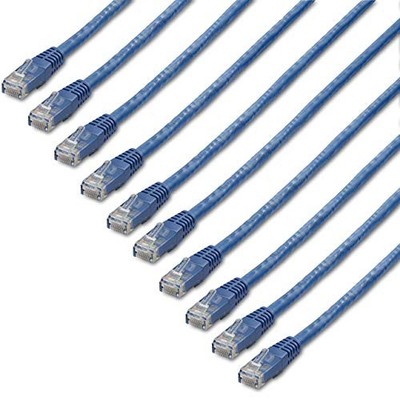 StarTech C6PATCH6BL10PK 6ft CAT6 Ethernet Cable 10 Pack Blue