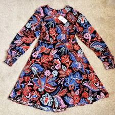 NEW Next Women’s Size 18 Tall Multicoloured Midi Dress Floral Paisley Bohemian