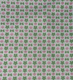 Vintage Fabric Double Knit Pink Green Hearts Flowers Spring Butterflies 57x62”