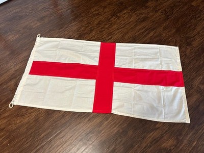 Vintage Style Hand Made St George's Cross British Flag 100% cotton 45x24 inches