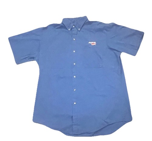Vintage Pepsi Work Shirt Uniform 80's-90's-Blue XL-Made in USAEmbroidered Logo